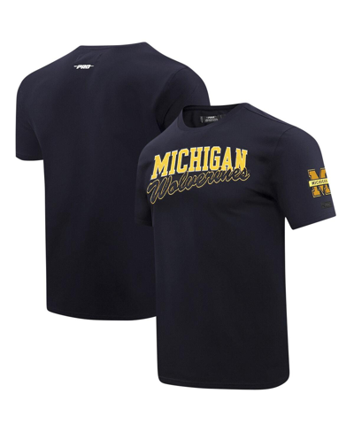 Pro Standard Men's  Navy Michigan Wolverines Classic T-shirt In Navy/yellow
