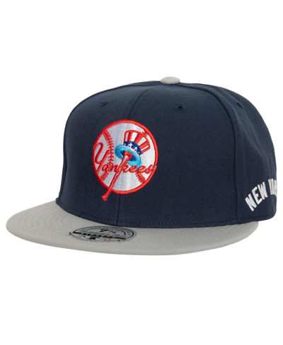 Mitchell & Ness Men's  Navy, Gray New York Yankees Bases Loaded Fitted Hat In Navy,gray