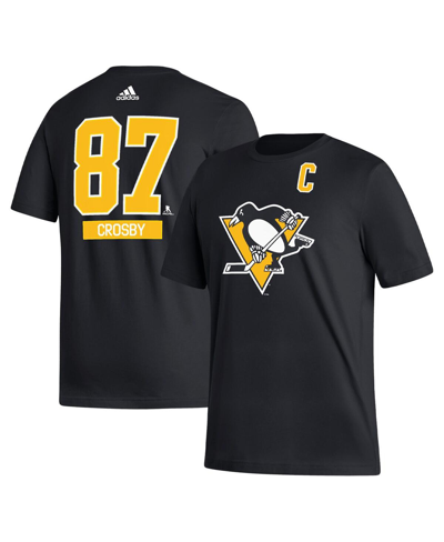 Adidas Originals Men's Adidas Sidney Crosby Black Pittsburgh Penguins Fresh Name And Number T-shirt