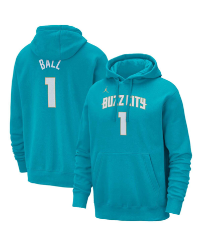 Jordan Men's  Lamelo Ball Teal Charlotte Hornets 2023/24 City Edition Name And Number Pullover Hoodie