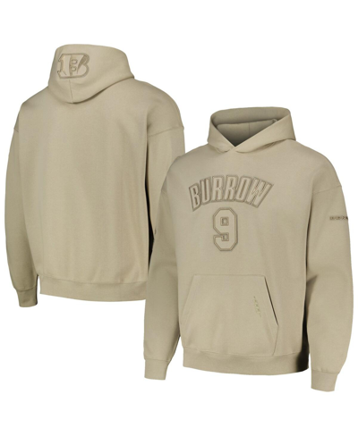 Pro Standard Men's  Joe Burrow Tan Cincinnati Bengals Player Name And Number Pullover Hoodie