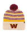 47 BRAND MEN'S '47 BRAND NATURAL WASHINGTON COMMANDERS TAVERN CUFFED KNIT HAT WITH POM
