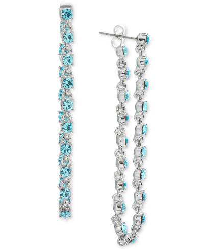 On 34th Crystal Stone Chain Drop Earrings, Created For Macy's In Blue