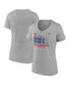 Fanatics Branded Heather Gray Texas Rangers 2023 World Series Champions Locker Room Plus Size V-neck In Heather Gray