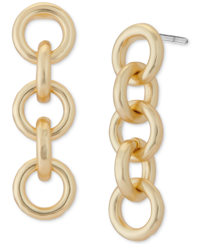 Lucky Brand Gold-tone Chain Link Linear Drop Earrings