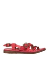 AS98 A. S.98 WOMAN SANDALS RED SIZE 7 SOFT LEATHER