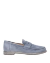 Moma Man Loafers Navy Blue Size 9 Leather In Navy Blue