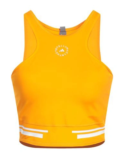 Adidas By Stella Mccartney Woman Top Orange Size M Recycled Polyester, Elastane