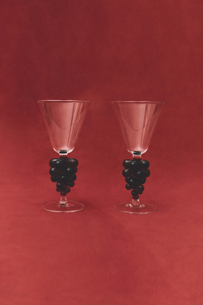 Jonathan Simkhai Bordeaux Wine Glasses In Clear,amber