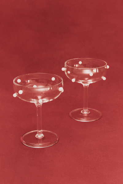 Jonathan Simkhai 2 Champagne Coupes In Clear & White