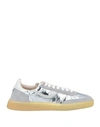 MOMA MOMA WOMAN SNEAKERS SILVER SIZE 7 LEATHER