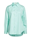Camicettasnob Woman Shirt Turquoise Size 10 Cotton In Blue