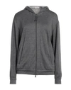 Brunello Cucinelli Woman Sweatshirt Lead Size M Cotton, Silk, Polyamide, Brass In Grey