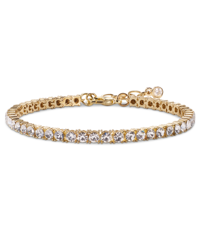 On 34th Silver-tone Flex Tennis Bracelet, 7" + 1" Extender, Created For Macy's In Gold
