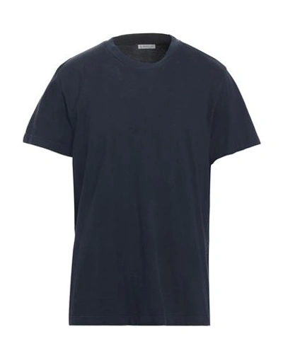 Moncler Man T-shirt Midnight Blue Size S Cotton, Polyester In Navy Blue