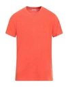 Moncler Man T-shirt Orange Size S Cotton, Polyester
