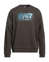 Ea7 Man Sweatshirt Military Green Size M Cotton, Polyester, Elastane