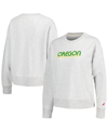 LEAGUE COLLEGIATE WEAR WOMEN'S LEAGUE COLLEGIATE WEAR ASH OREGON DUCKS BOXY PULLOVER SWEATSHIRT