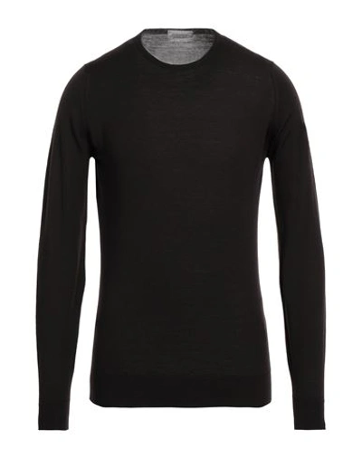 John Smedley Man Sweater Dark Brown Size M Virgin Wool In Brown
