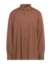 Zegna Man Shirt Brown Size Xxl Cotton
