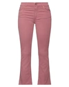Avantgar Denim By European Culture Woman Pants Antique Rose Size 26 Cotton, Polyester, Rubber In Pink