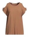 TELA TELA WOMAN T-SHIRT CAMEL SIZE M COTTON