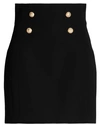 Balmain Woman Mini Skirt Black Size 8 Wool