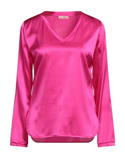 Camicettasnob Woman Top Fuchsia Size 10 Silk, Elastane In Pink