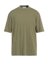 Daniele Fiesoli Man T-shirt Military Green Size M Cotton, Elastane