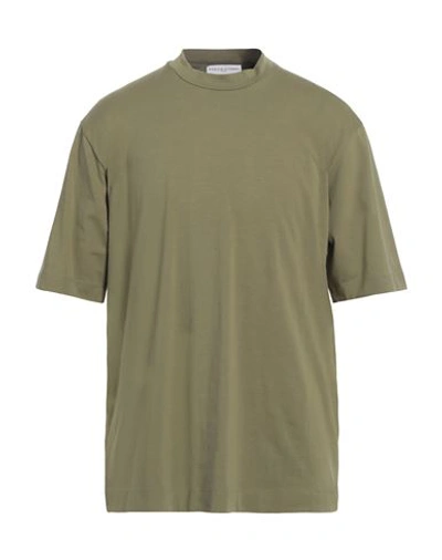 Daniele Fiesoli Man T-shirt Military Green Size M Cotton, Elastane