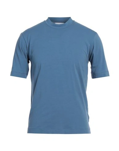 Daniele Fiesoli Man T-shirt Pastel Blue Size S Cotton, Elastane In Blue