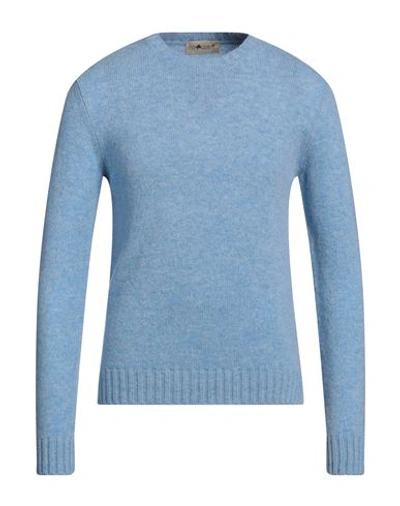 Irish Crone Man Sweater Light Blue Size Xl Wool