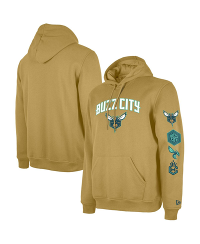 New Era Men's  Tan Charlotte Hornets Big And Tall 2023/24 City Edition Jersey Pullover Hoodie
