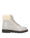 Lafayette 148 Brushed Leather & Shearling Lace-up Lug Sole Boot-pale Grey Multi-37-b