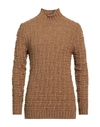 BELLWOOD BELLWOOD MAN TURTLENECK CAMEL SIZE 42 ACRYLIC, ALPACA WOOL, WOOL, VISCOSE