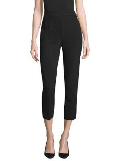 Kate Spade Cropped Polished Cigarette Trousers In Black