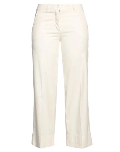 Cambio Woman Pants Cream Size 8 Cotton, Lyocell, Elastane In White