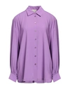 Semicouture Woman Shirt Light Purple Size 8 Acetate, Silk