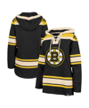 47 BRAND WOMEN'S '47 BRAND BLACK BOSTON BRUINS SUPERIOR LACER PULLOVER HOODIE