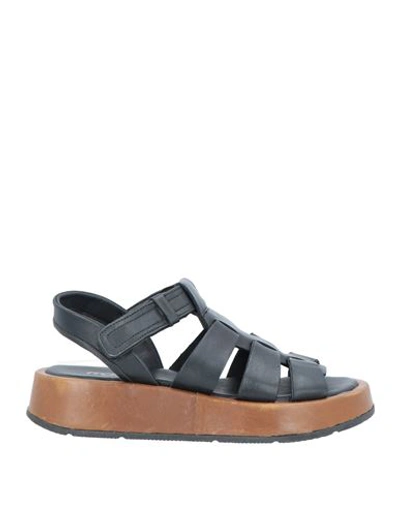 Mjus Woman Sandals Black Size 10 Soft Leather