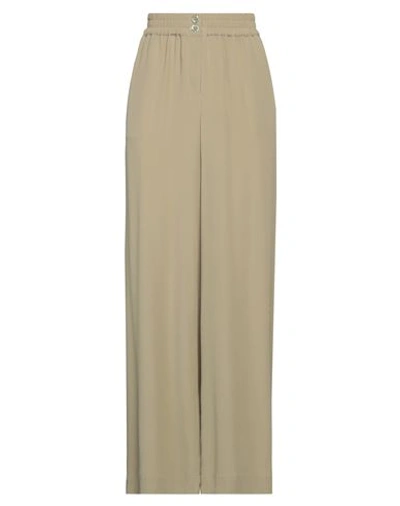 Semicouture Woman Pants Military Green Size 6 Acetate, Silk