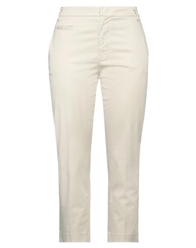 DONDUP DONDUP WOMAN PANTS BEIGE SIZE 10 COTTON, ELASTANE