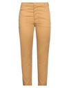 Dondup Woman Pants Ocher Size 6 Cotton, Elastane In Yellow