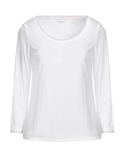 Purotatto Woman T-shirt Ivory Size 10 Viscose, Elastane In White