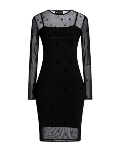 Vision Of Super Woman Mini Dress Black Size Xs Polyester, Elastane