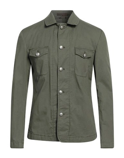 Jeordie's Man Shirt Military Green Size 42 Lycra, Cotton, Elastane