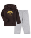 OUTERSTUFF TODDLER BOYS AND GIRLS BROWN, GRAY SAN DIEGO PADRES PLAY-BY-PLAY PULLOVER FLEECE HOODIE AND PANTS SE