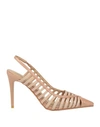Laura Biagiotti Woman Pumps Blush Size 11 Textile Fibers In Beige