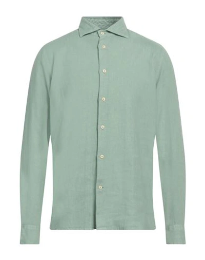 Drumohr Man Shirt Green Size M Linen