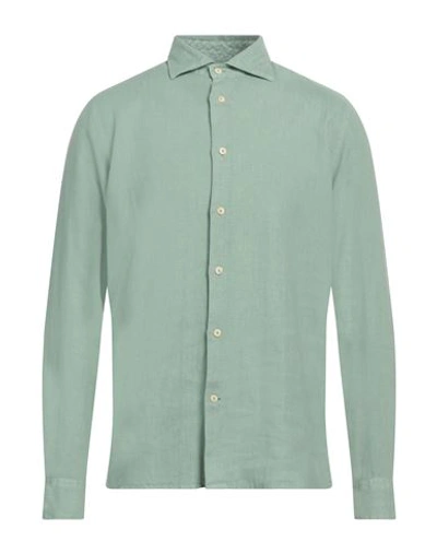 Drumohr Man Shirt Green Size M Linen In Green